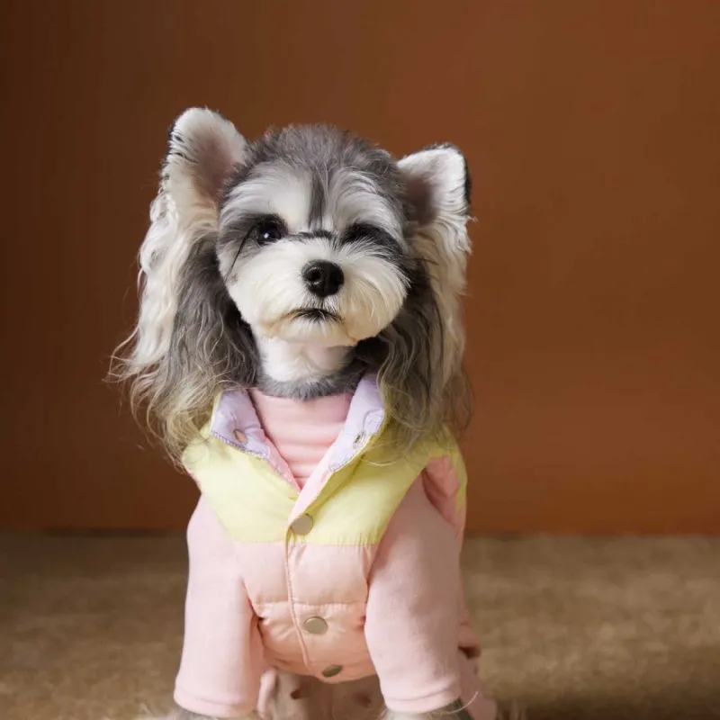 Pet Dog Autumn And Winter Down Vest Teddy Schnauzer Bichon - Pink Vest Without Inner Wear