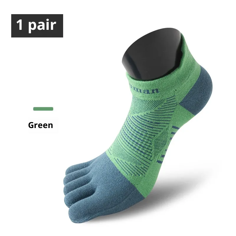 Running Tier Wear-resistant Thin Quick-drying Split Toe Athletic Socks - Green