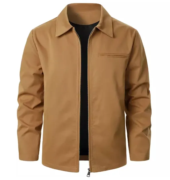 Men's Jacket Solid Color With Zipper Windproof Fashion Men's