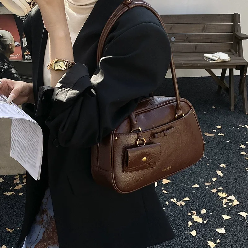 Women's Retro Easy Matching Shoulder Bag Casual - Brown