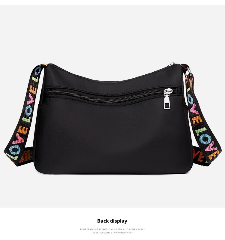 Soft Oxford Cloth Crossbody Bag in Black: Large Capacity for Modern Wanderers