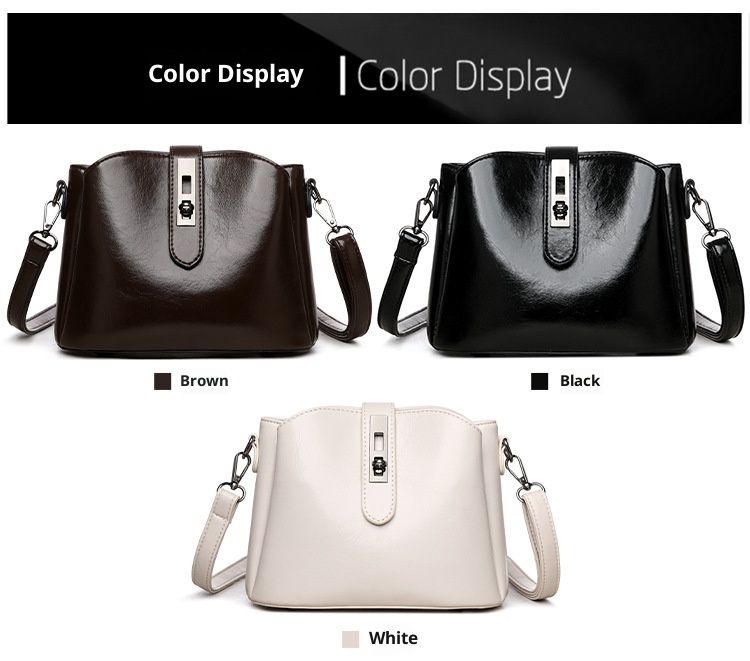 women's retro shoulder bag close-up PU texture premium finish