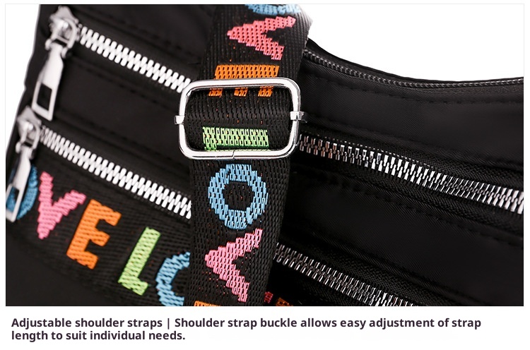 Versatile Oxford Cloth Crossbody Bag: Multi-Pocket Black Edition for Urban Style