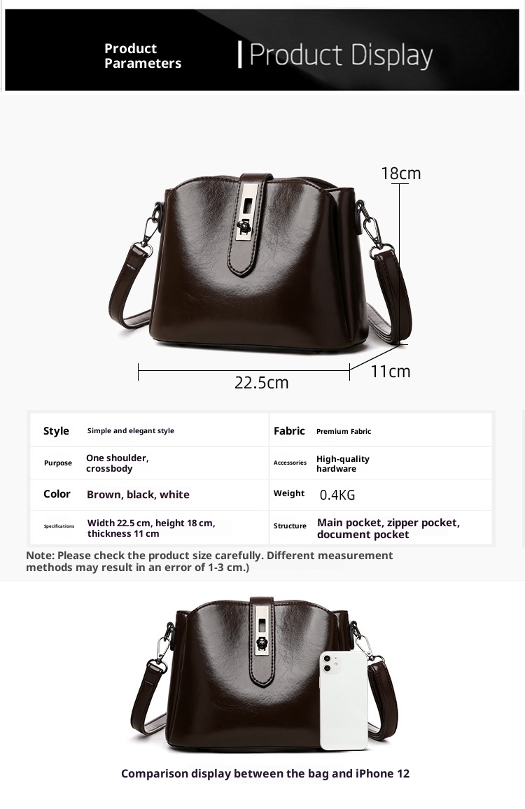 retro fashionable women's bag black color minimalist niche style indoor lighting