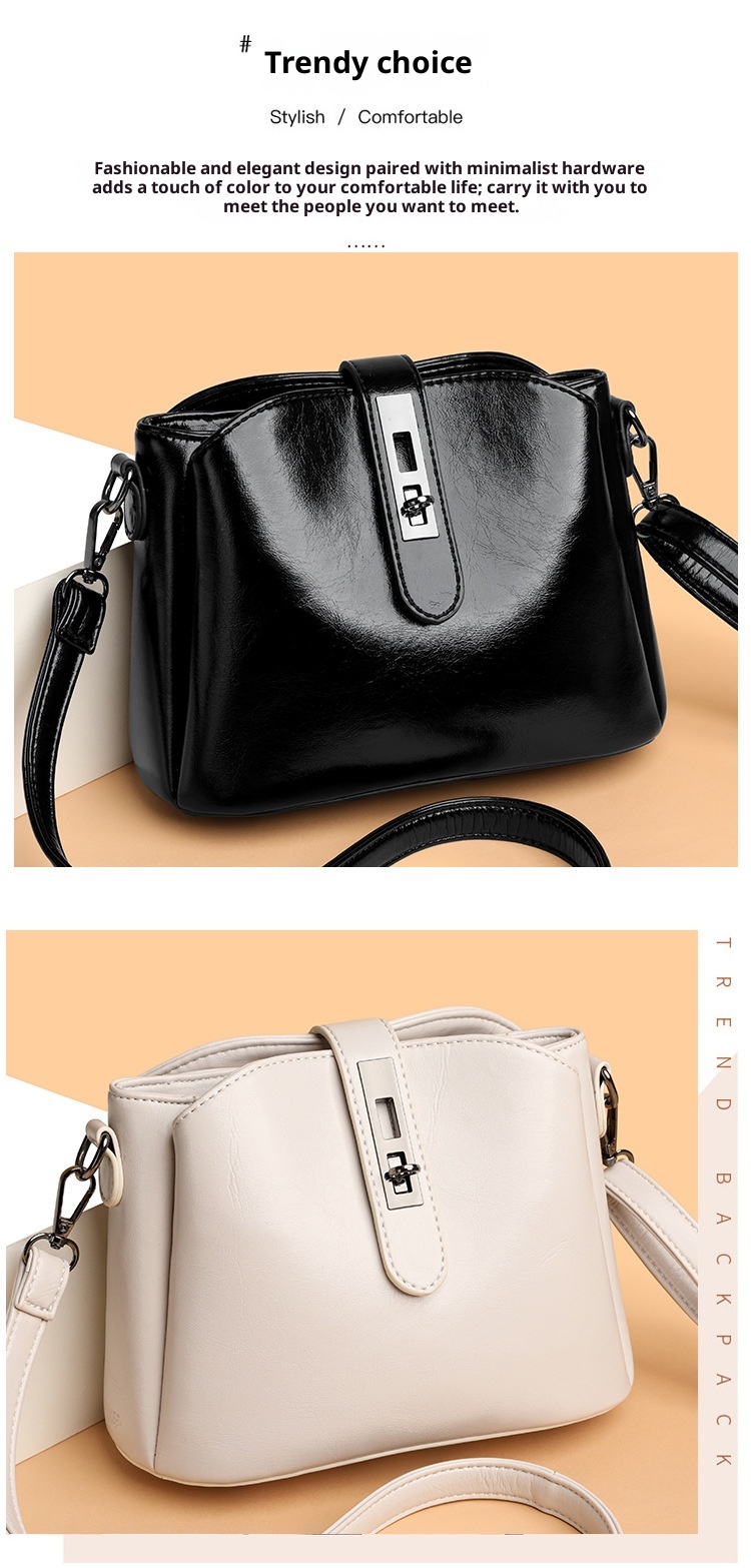 women retro shoulder bag white PU leather clean silhouette everyday use