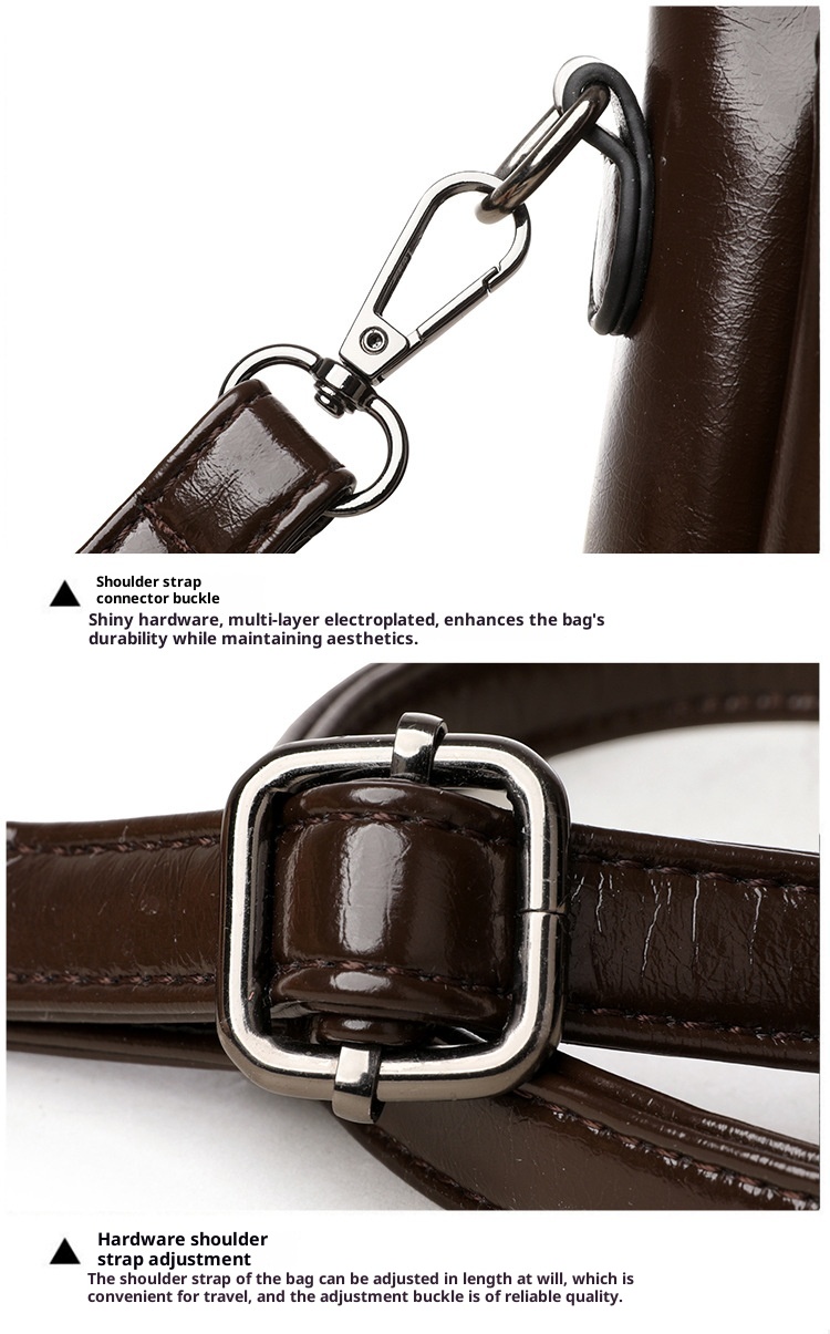 women's retro shoulder bag close-up PU texture premium finish