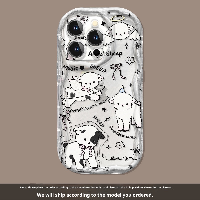 Cream Pattern Transparent Drop-resistant All-inclusive Bracket Phone Case - Image 2