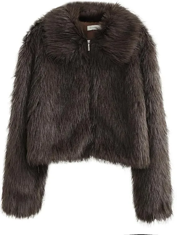 Autumn And Winter Fur Women's Fake Fur Coat Brown - Shop at LoveMi