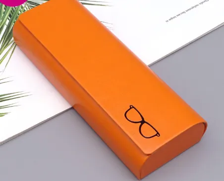 High grade Simple Leather Glasses Case Orange - Shop at LoveMi