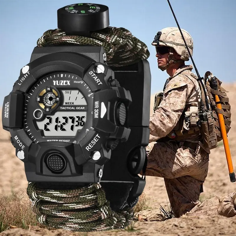 Multifunctional Parachute Cord Waterproof Watch Outdoor Survival