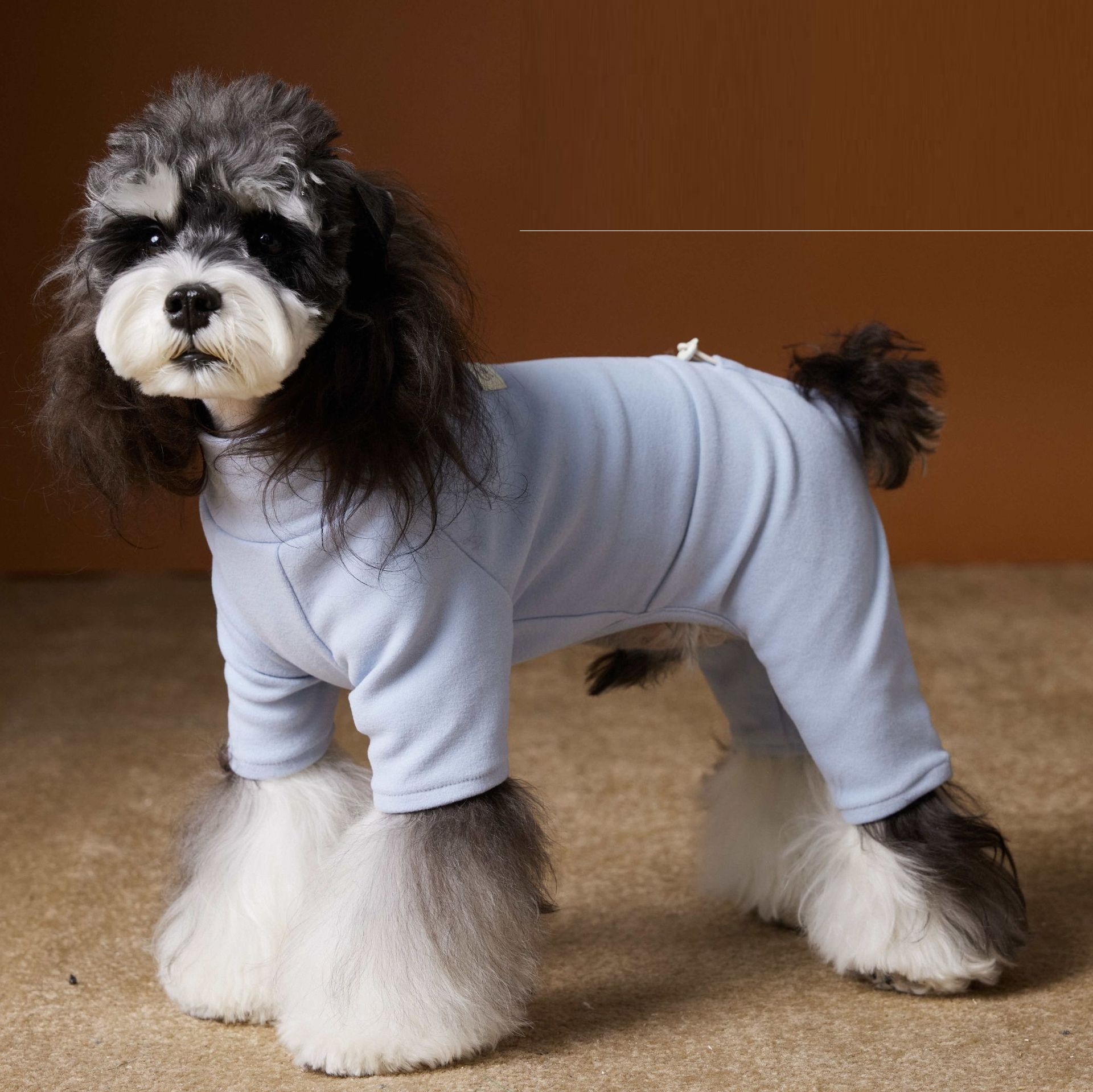 Schnauzer Bichon Comfortable Skin-friendly Keep Warm Pure Color Four-leg Bottoming Shirt