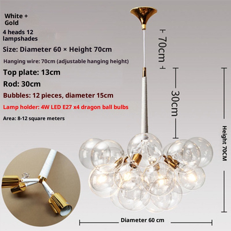 Children’s Room Warm Creative Glass Chandelier