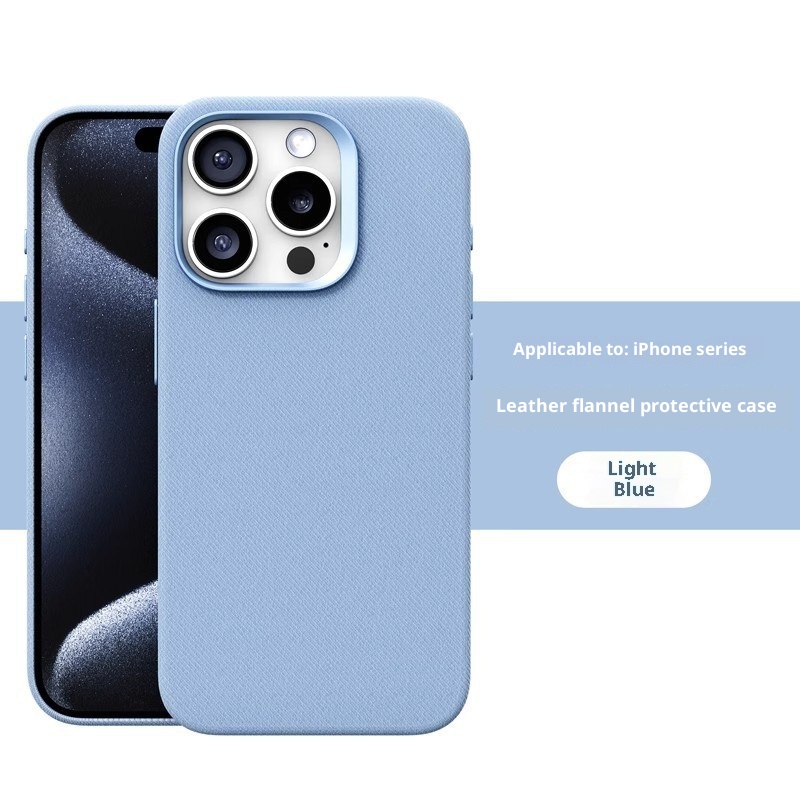 Leather Flannel Fabric Magnetic Phone Case