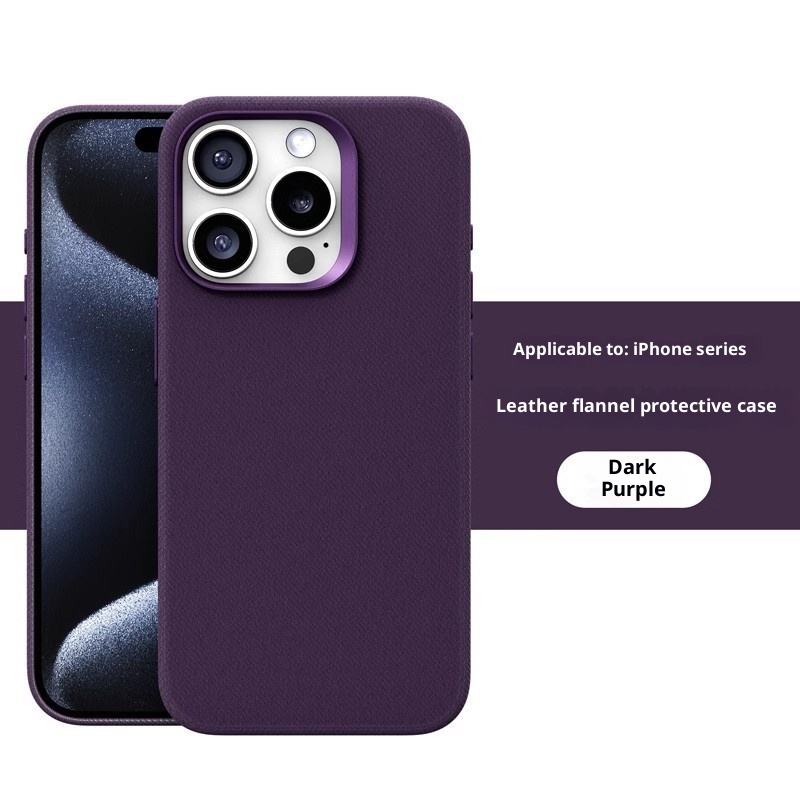 Leather Flannel Fabric Magnetic Phone Case