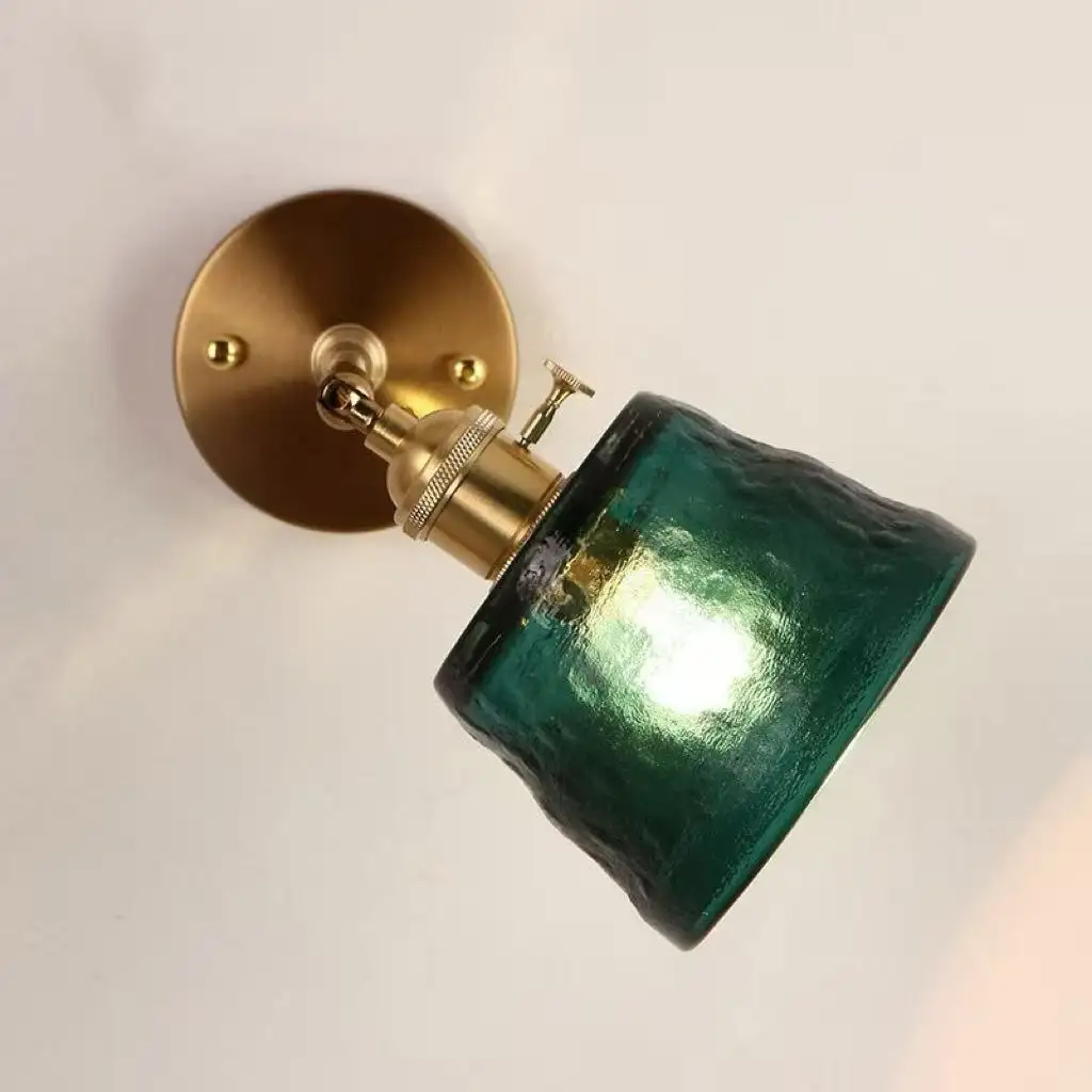 Japanese Style Dark Green Hammered Pattern Glass