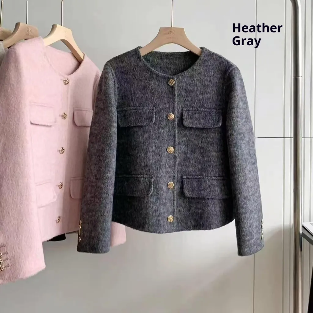 Casual All-matching Graceful Fashion Long Sleeve Solid Color Top - Heather Gray