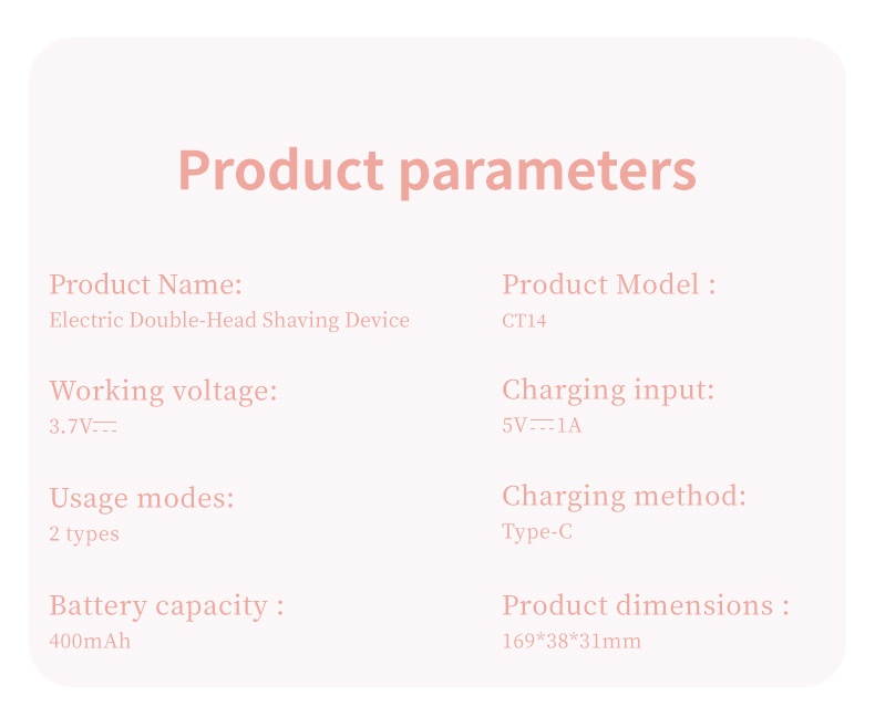 Hair Removal Device Women's Double-headed Lady Shaver Private Pubic Hair