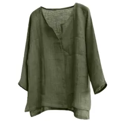 V-neck Men's Long-sleeved Shirt - Army Green - View 1