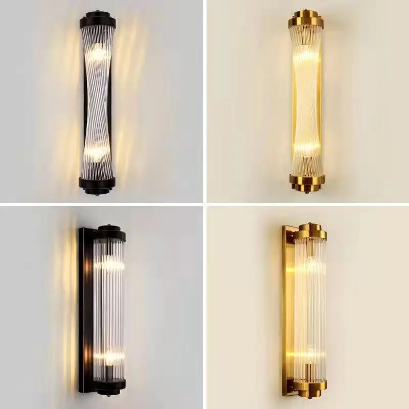 LED Bedroom Bedside Light Luxury Crystal Wall Lamp