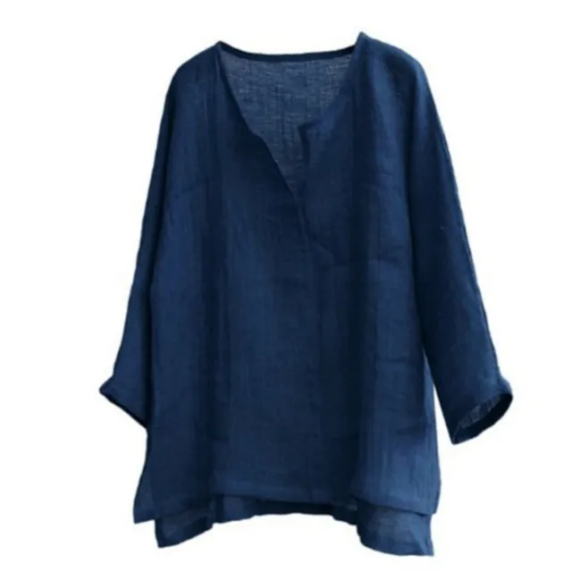 V neck Men's Long sleeved Shirt Navy Blue - Shop at LoveMi