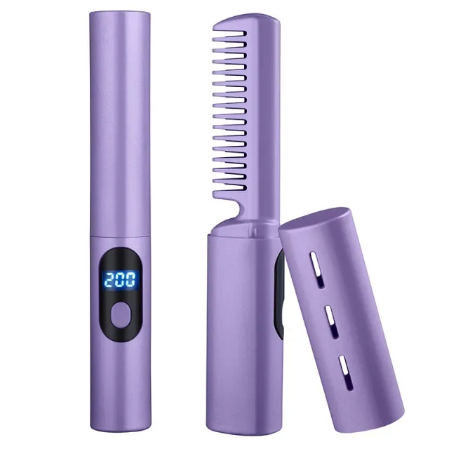 Wireless Straight Comb Mini Anion Does Not Hurt Hair Purple - Shop at LoveMi