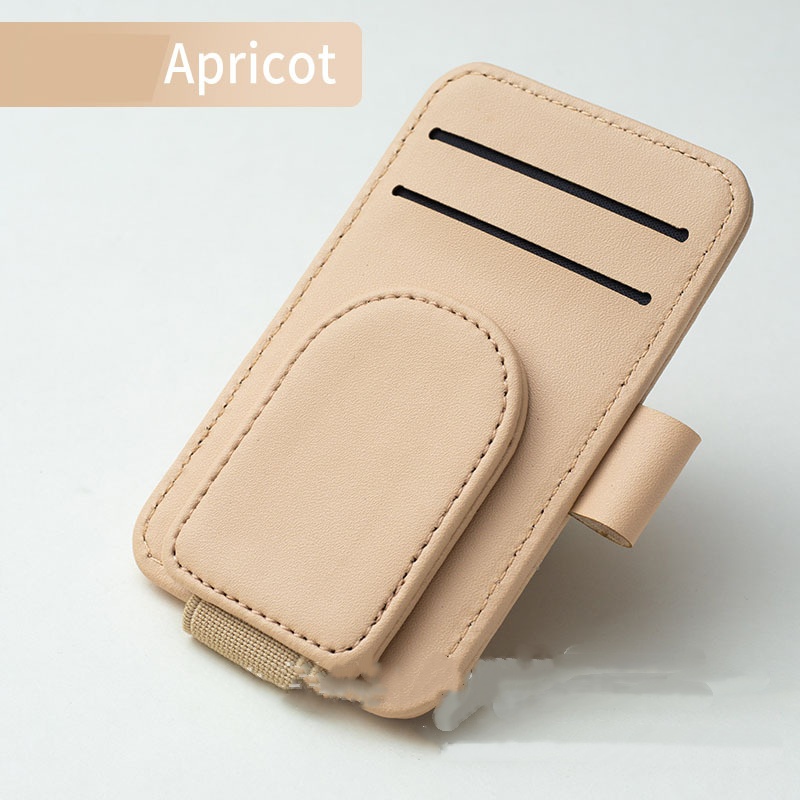 Leather Car Car Multifunction Glasses Clip Ticket Holder