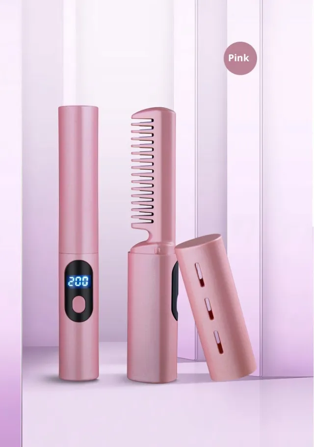 Wireless Straight Comb Mini Anion Does Not Hurt Hair Pink - Shop at LoveMi