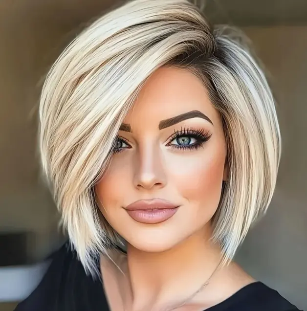 Women's Short Straight Hair Fashionable Golden Wig Dyed Mesh Women's Headgear