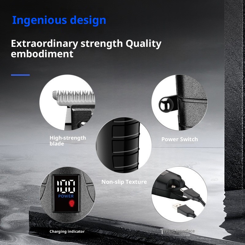 Electric Oil Head Trim LCD Display Hair Clipper 3