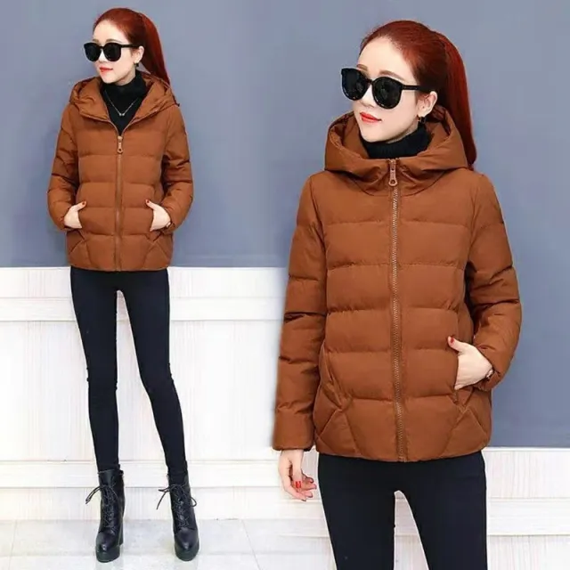 Women's Wear Loose Short Korean Style Cotton Coat Caramel L - Shop at LoveMi