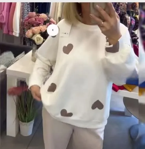 Fashion Women's Wear Love Long Sleeve Knitted Sweater White - Shop at LoveMi