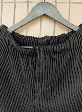 Draping Effect Elastic Waist Tie Hole Mesh Casual Pleated Shorts