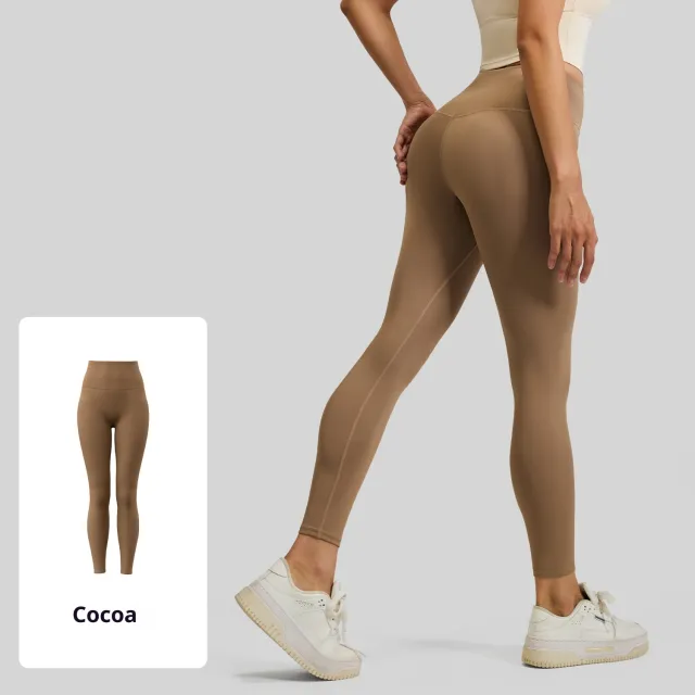 Peach High Waist Hip Lift Stretch Nude Feel Outerwear Cocoa Color - Shop at LoveMi