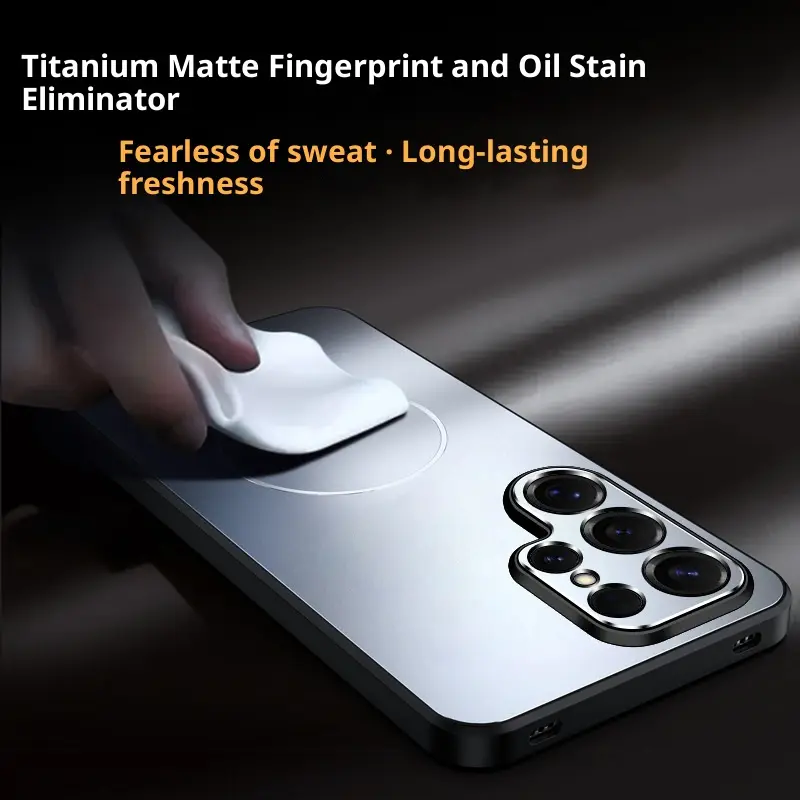 Applicable To S25Ultra Fine Circle Magnetic Suction Phone Case Frosted All-inclusive S24 Soft Edge
