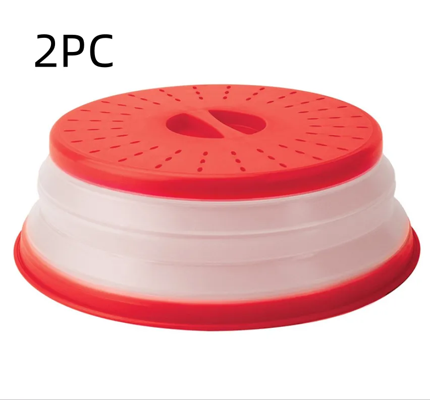 Collapsible Microwave Food Cover - Red 2Pc