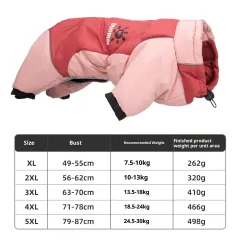 Thick Jacket Cotton Clothes Highlight Strong Reflective Dog Cotton Clothes - Pink - View 1