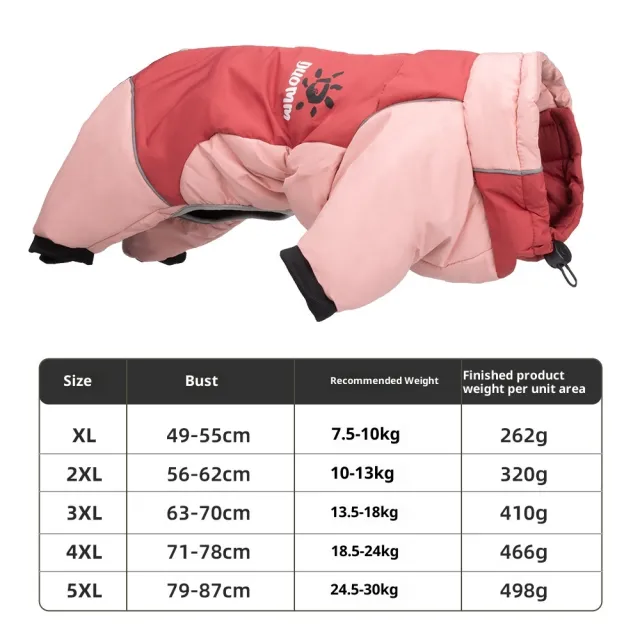 Thick Jacket Cotton Clothes Highlight Strong Reflective Dog Cotton Clothes Pink - Shop at LoveMi
