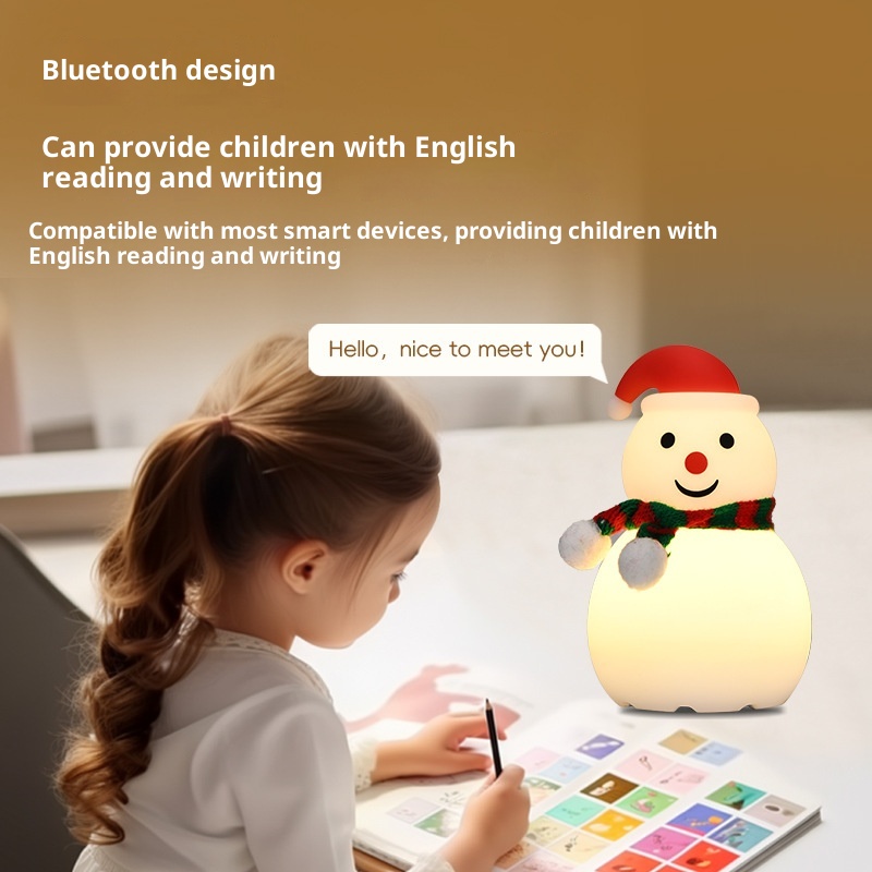 Christmas Snowman Night Light Silicone Bluetooth Audio Small Night Lamp