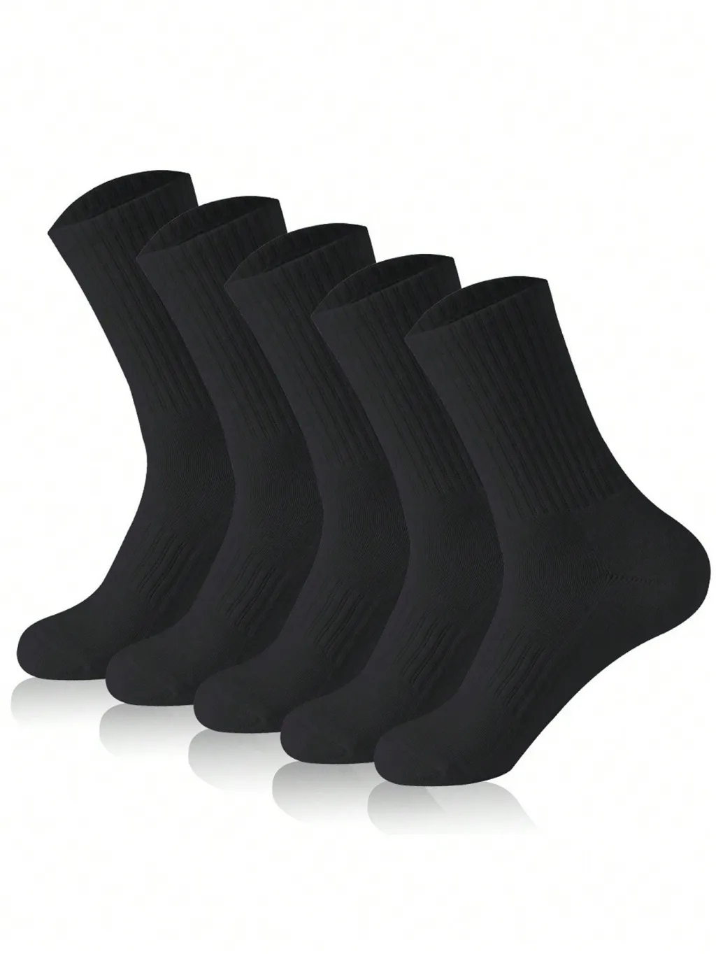 Deodorant Sweat-absorbing Business Socks Large Size Stockings Autumn - Stripes 5Pairs Of Black