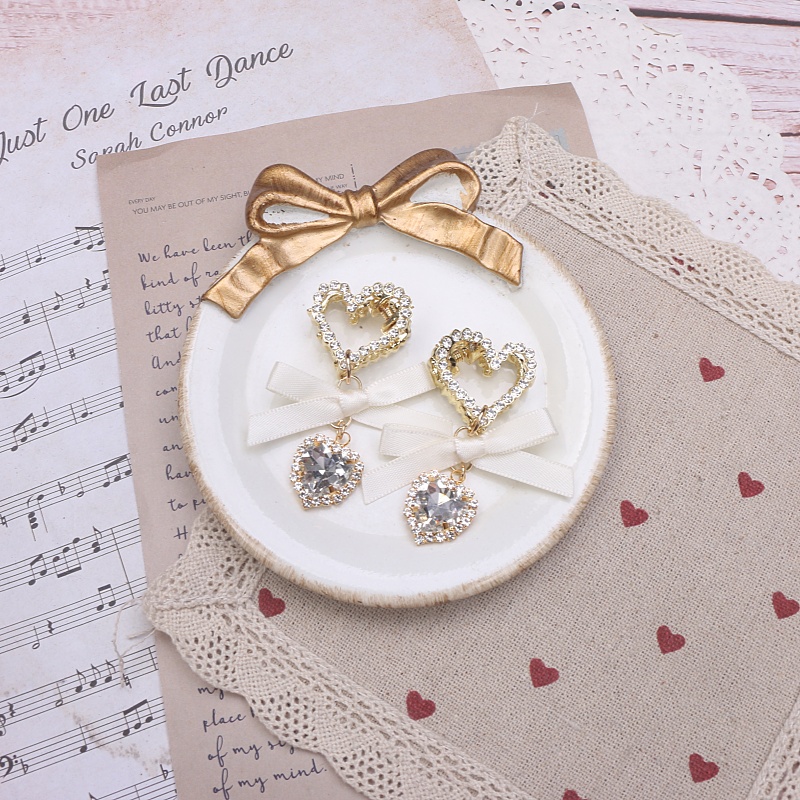 Sweet Cute Mass-produced Headdress Lace Bow Rhinestone