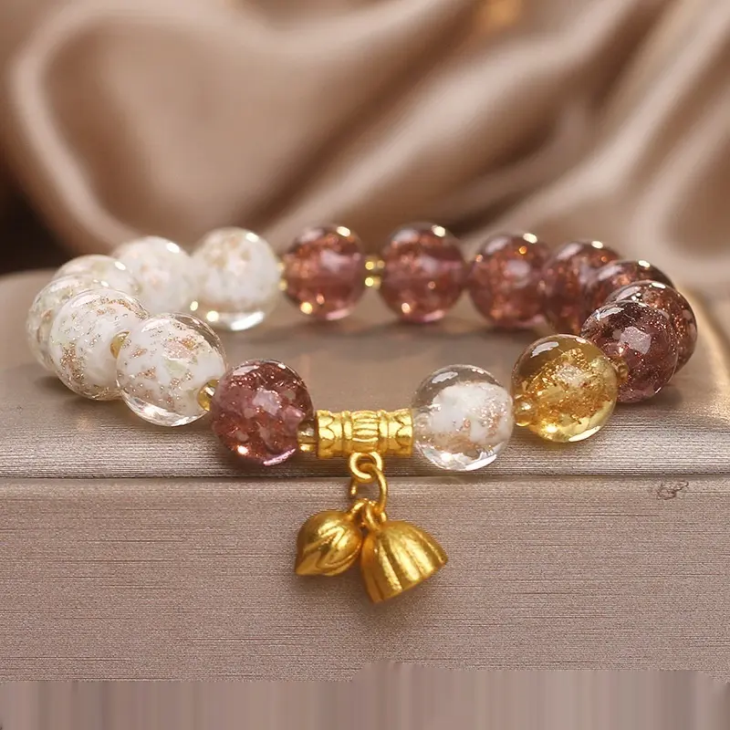 New Chinese Style Purple Luminous Glazed Bracelet