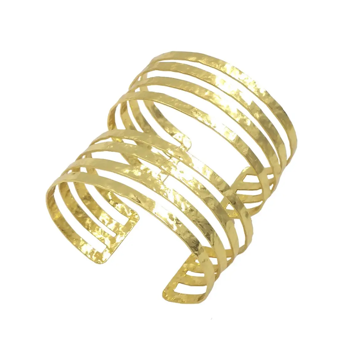 Classic Elegant Three-layer 18K Gold-plated Open Bracelet
