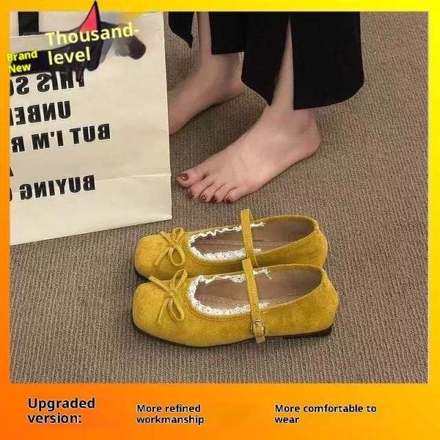 Vintage Mary Jane Ballet Flat Pumps Yellow - Shop at LoveMi
