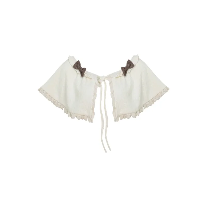 Apricot Knitted Top Brown Hip Skirt Shawl - Shawl