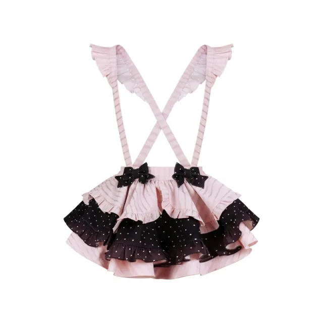 Summer Polka Dot Top With Bowcat's Paw Polka Dot Suspender Skirt Crinoline Suspender Skirt - Shop at LoveMi