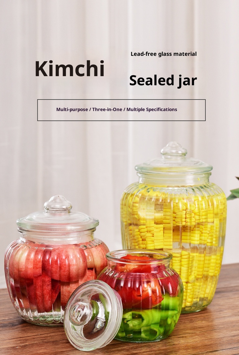 Large Capacity Thickened Glass Sealed Can With Lid