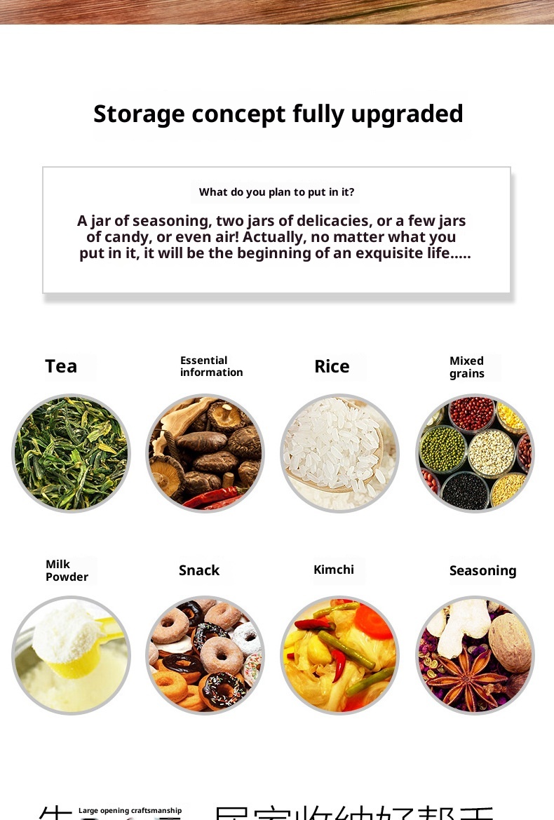 Large Capacity Thickened Glass Sealed Can With Lid