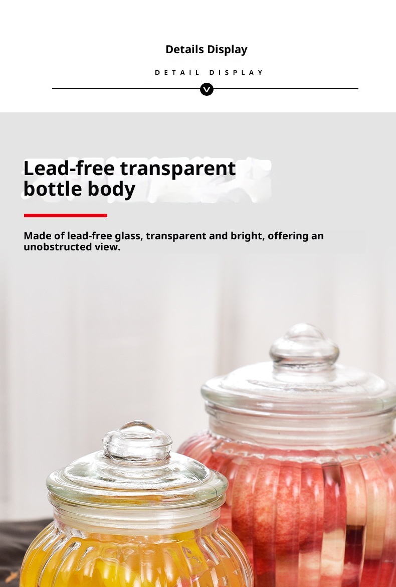 Large Capacity Thickened Glass Sealed Can With Lid