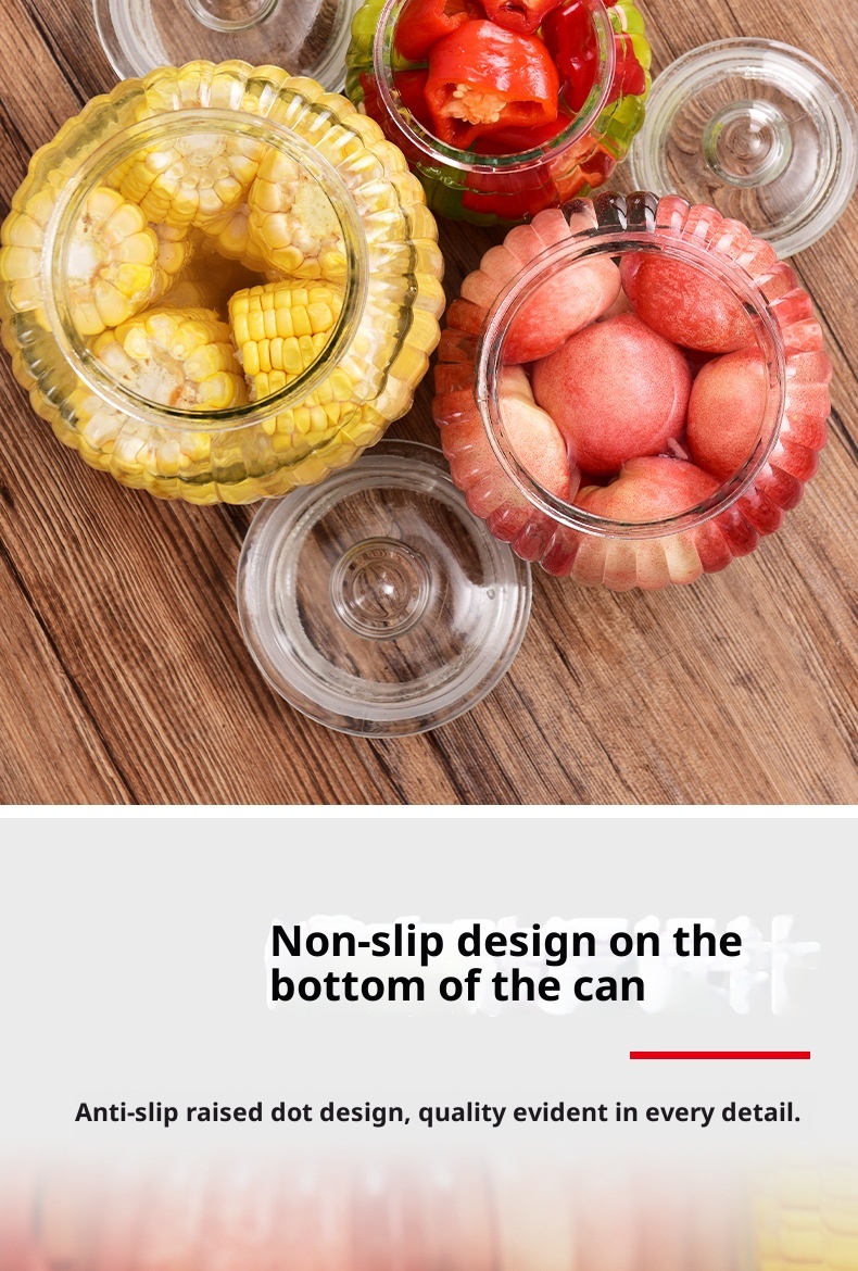 Large Capacity Thickened Glass Sealed Can With Lid