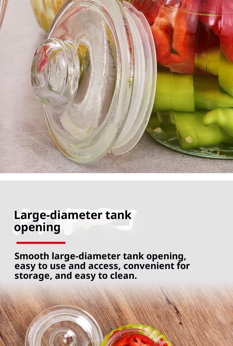 Large Capacity Thickened Glass Sealed Can With Lid